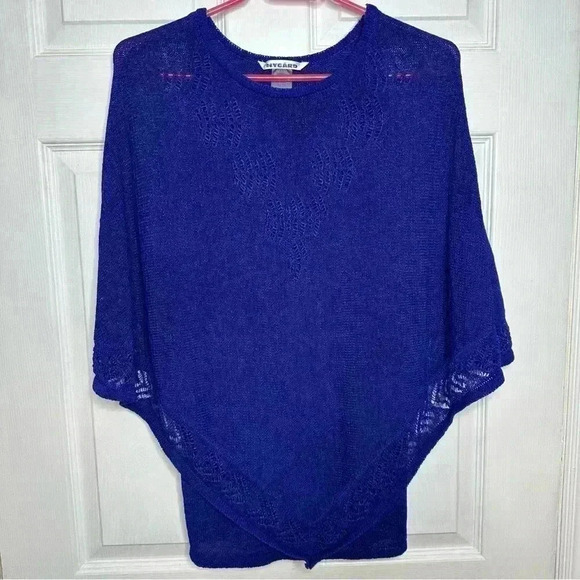 Nygard  Knit Poncho Blue Size Medium - Picture 1 of 16